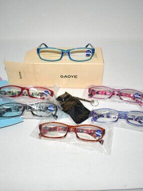 Gaoye 4.0 Reading Glasses – 6 Pack Fashion Readers, Spring Hinge, Blue Light Fil